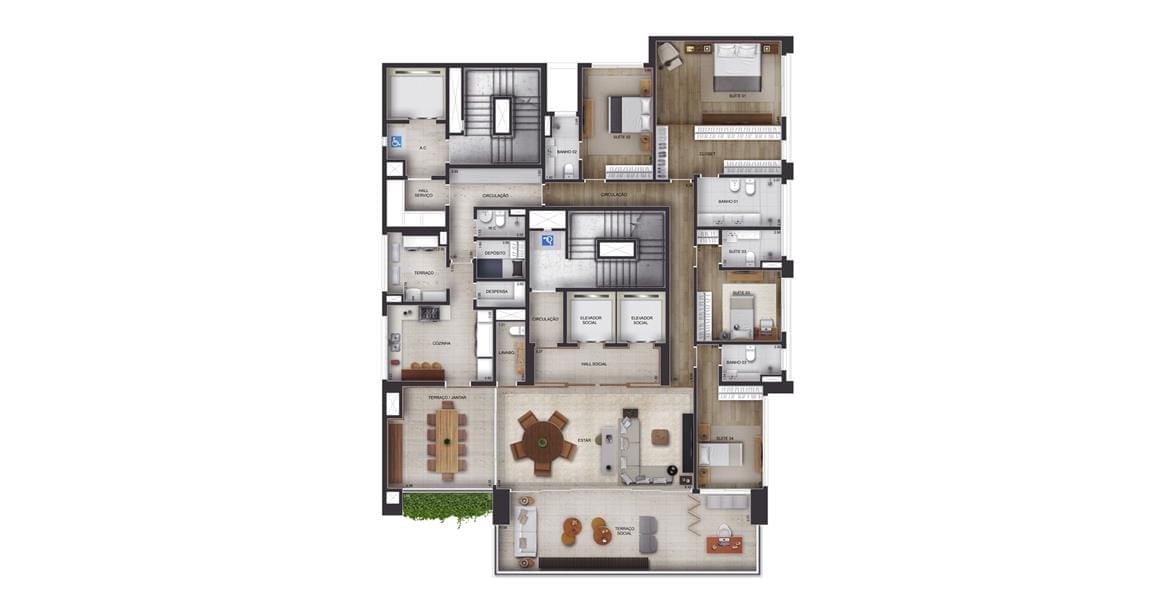 Le Parc Itaim - Planta Planta Opção 2