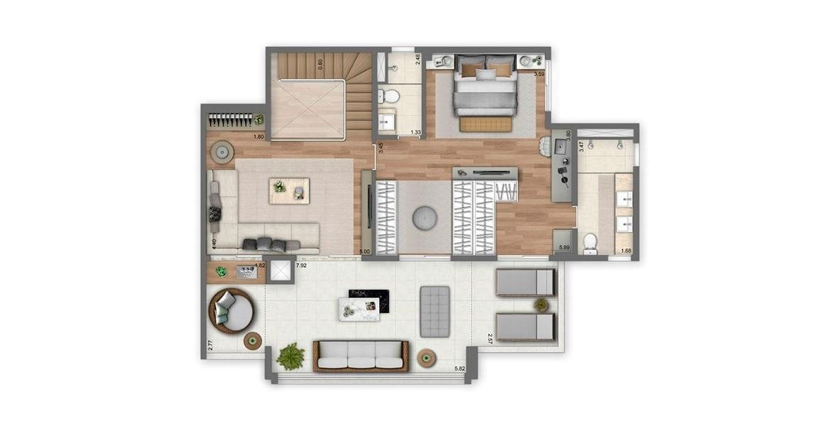 Living Wish Tatuapé - Planta Planta Opção 1