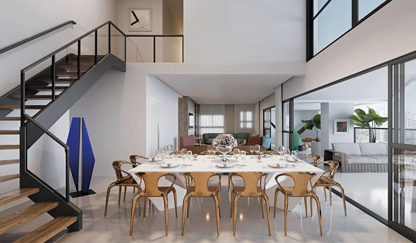LIVING do Duplex de 366 m² do Lançamento EZ Parque da Cidade