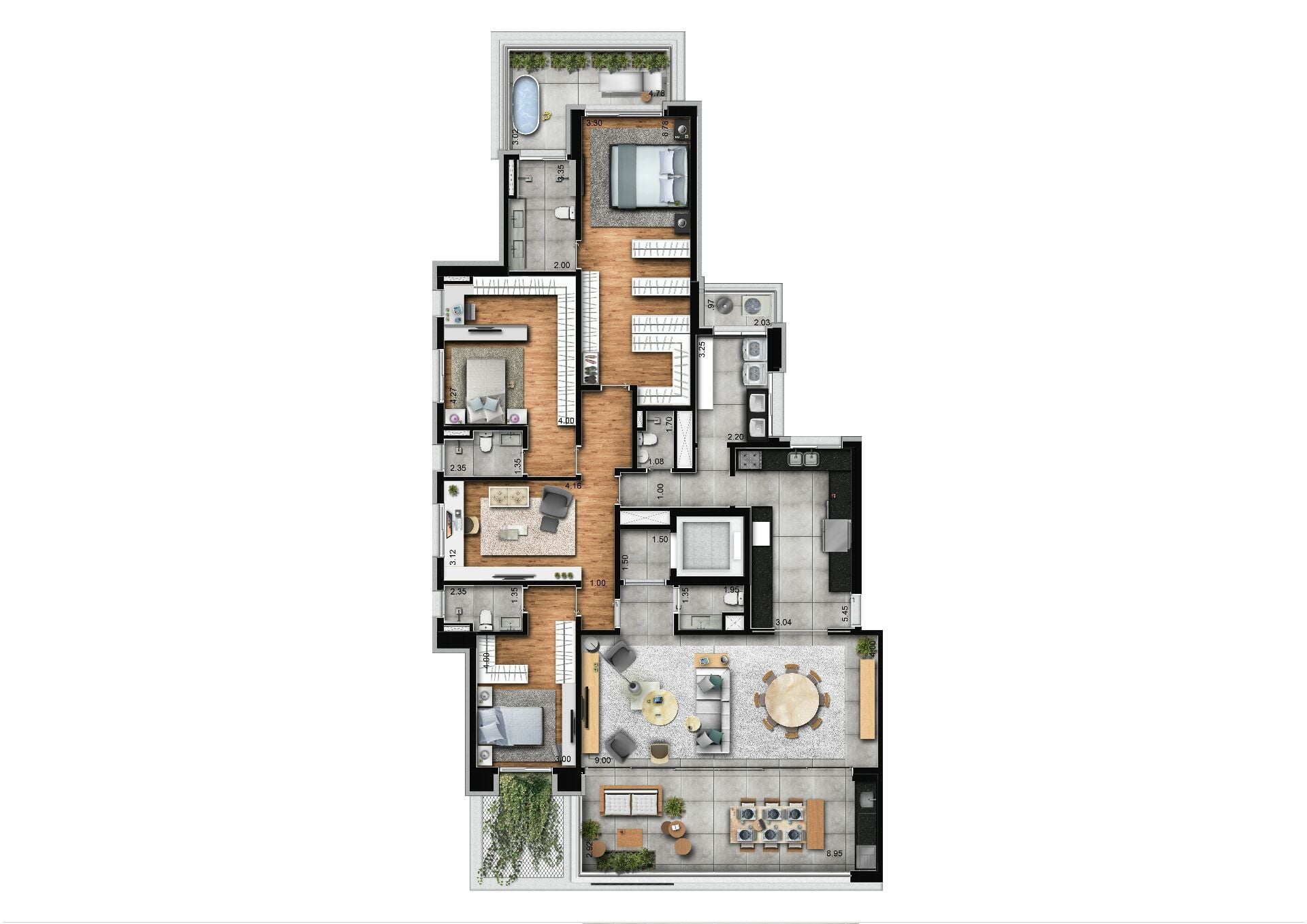 Planta Opção 01 do Residencial Syrah Anália Franco