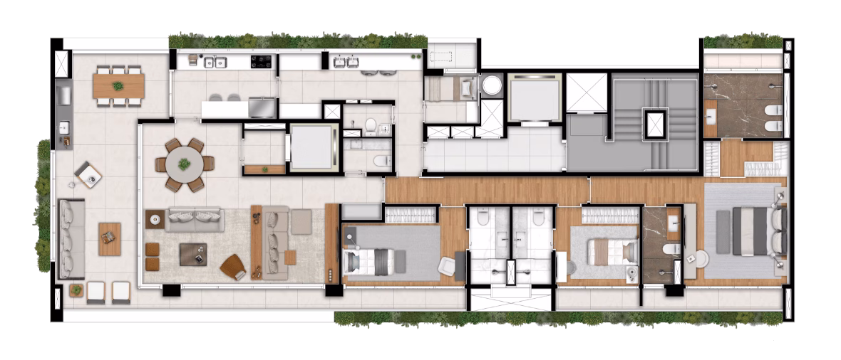 PRAÇA Faria Lima - Planta Opção 5 - Planta Tipo 226m²
