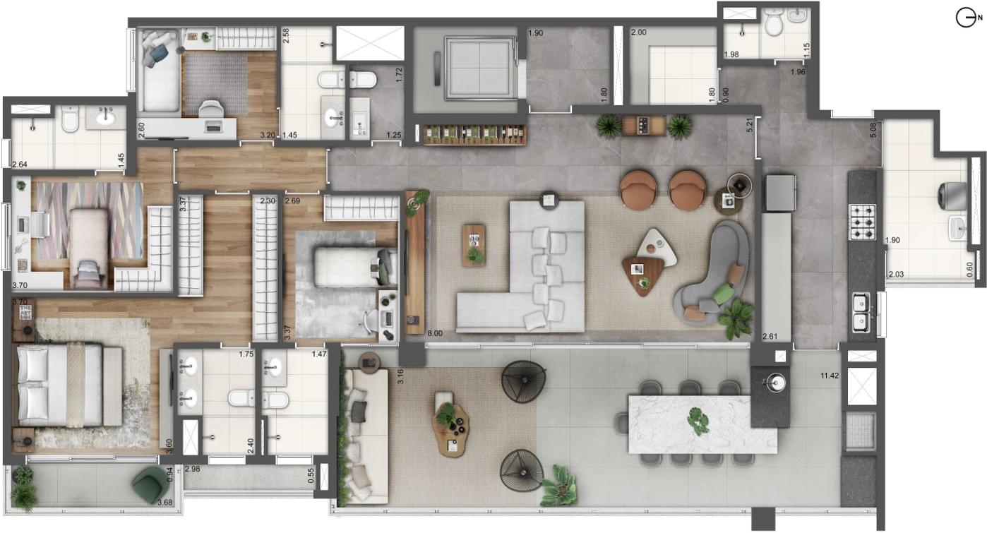 ARBO Alto de Pinheiros - Planta Planta Opção 3