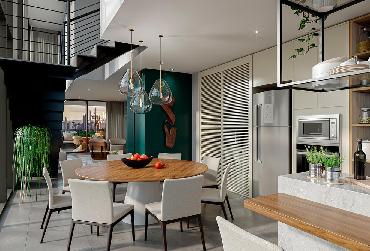 Perspectiva Artistíca da Unidade Super Duplex 152m² - ARTEM Anália Franco