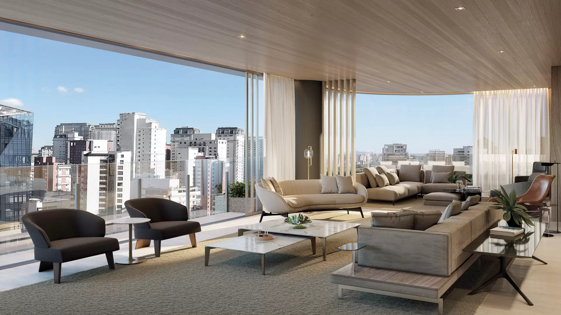 Living do Apartamento CASA LAFER Itaim
