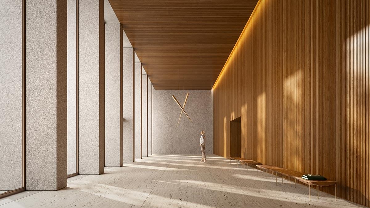 Lobby com Escultura de Artur Lescher - Edifício Pierino Jardins