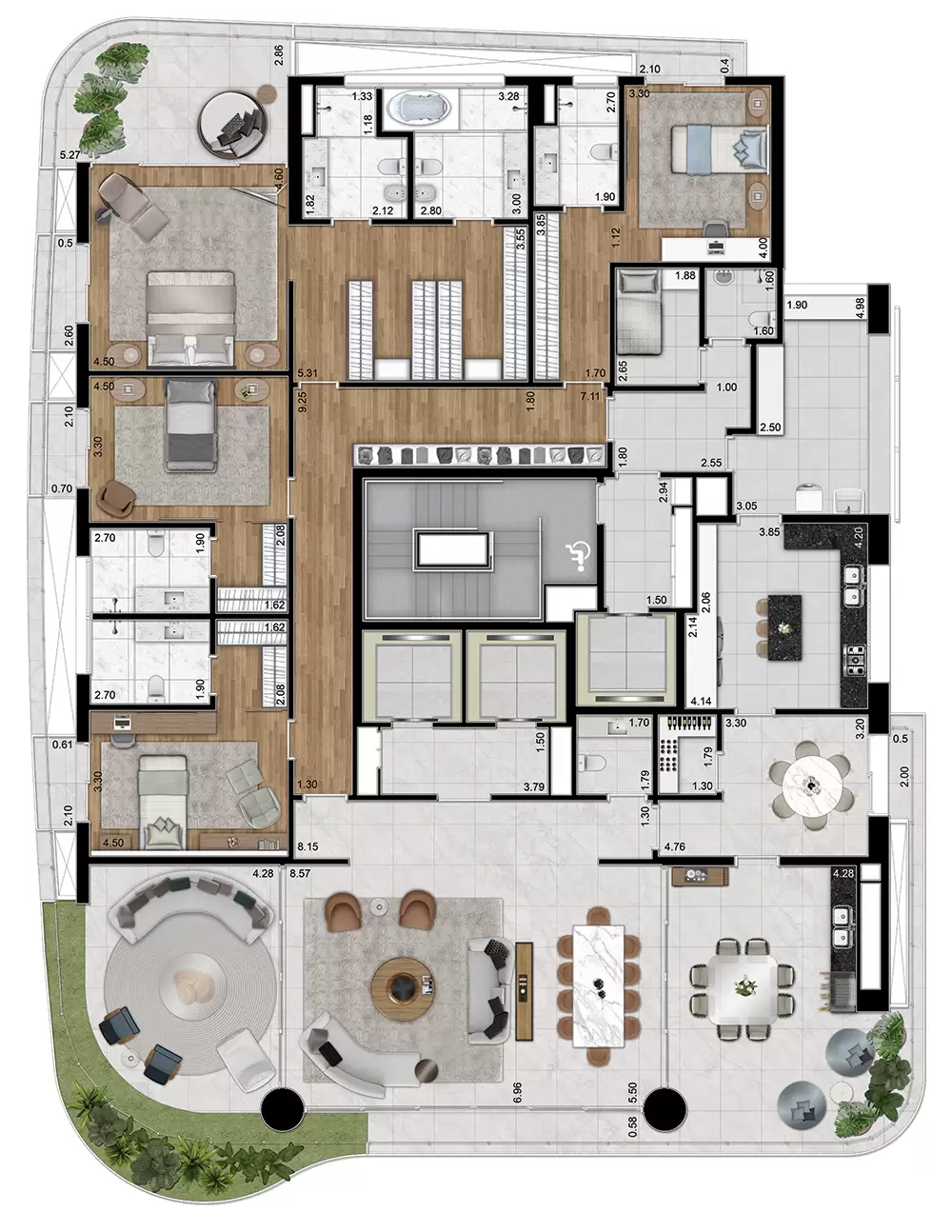 CASA LAFER Itaim - Planta Planta de 424m²