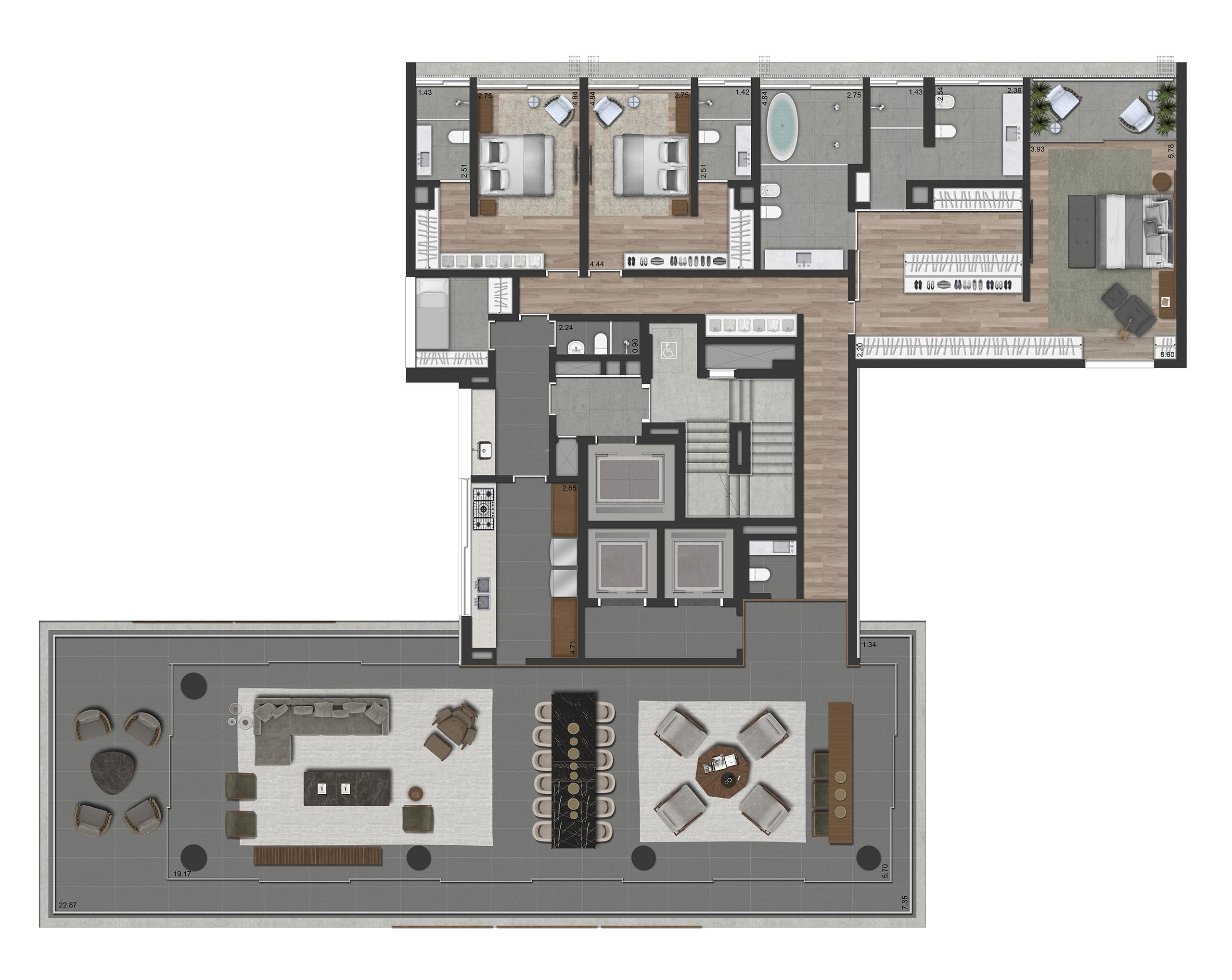 Edifício Pierino - Planta Planta de 403m² | 3 Suítes