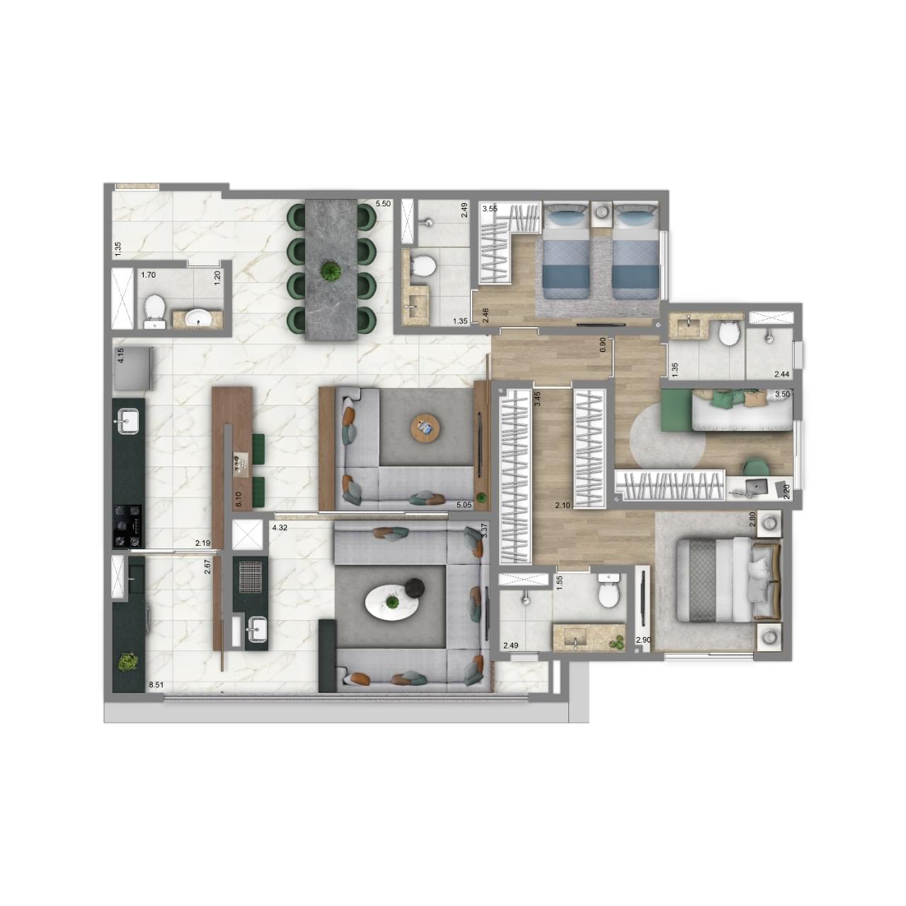 Living Villaggio Tatuapé - Planta Planta Opção 5