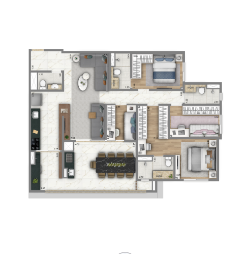 Living Villaggio Tatuapé - Planta Planta Opção 6