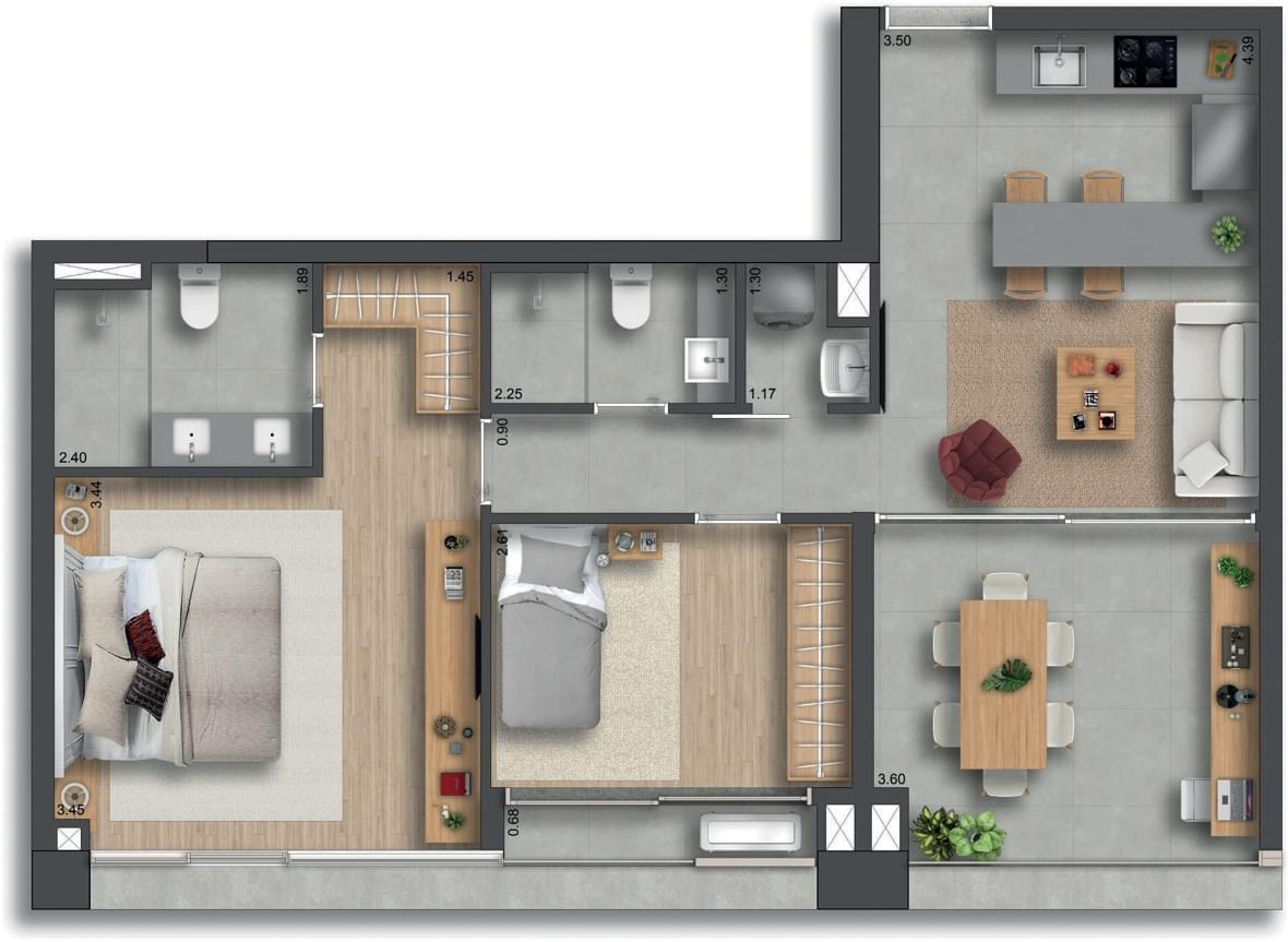 155 JERÔNIMO - Planta Planta Opção 3