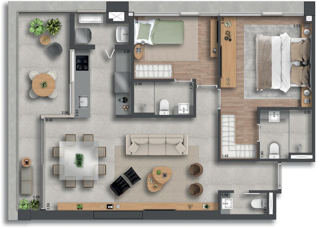 155 JERÔNIMO - Planta Planta Opção 6