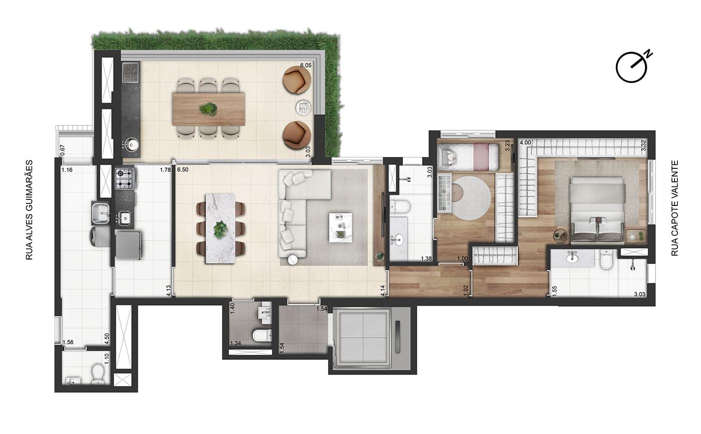 VALEN Capote Valente - Planta Planta de 128 m²