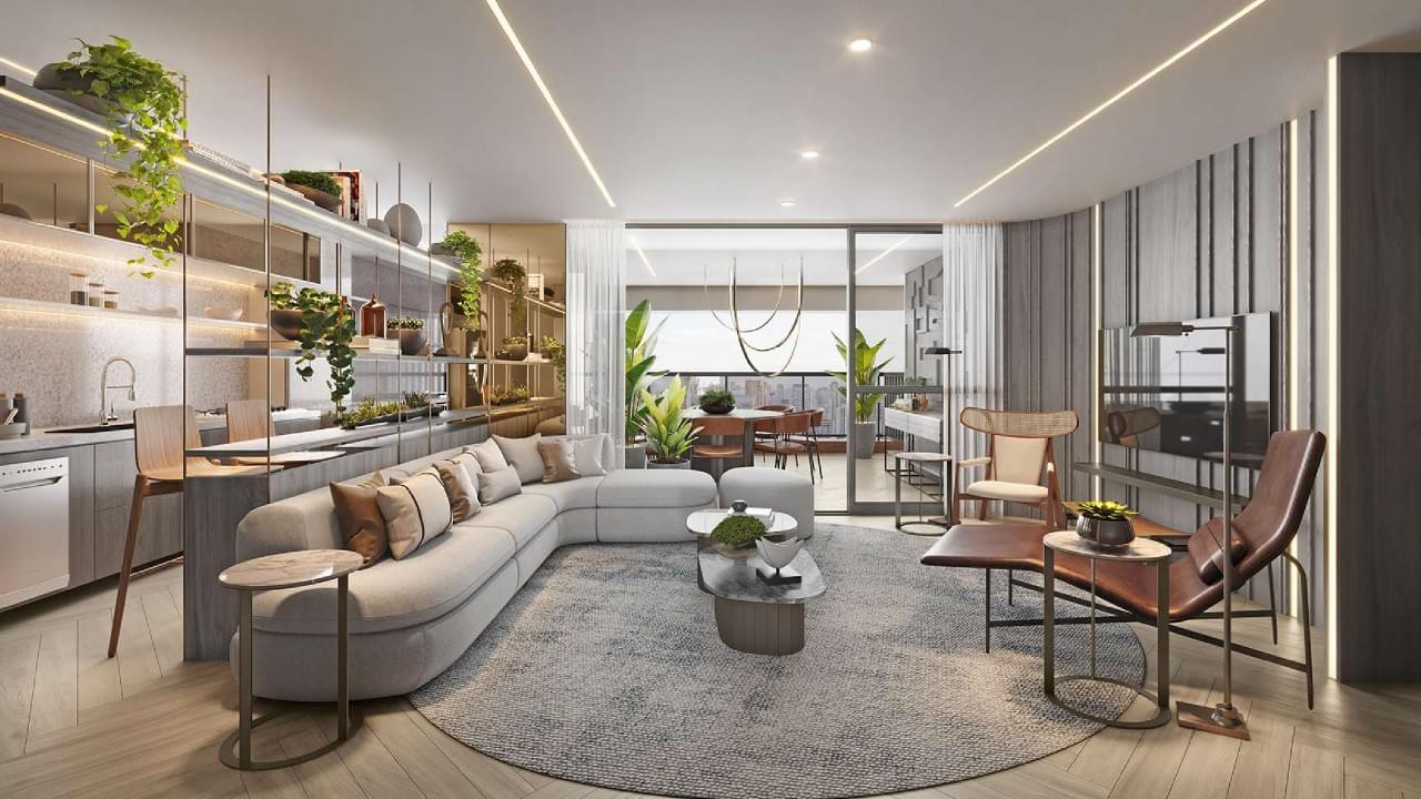 Living do Apartamento do L' Harmonie Vila Mariana