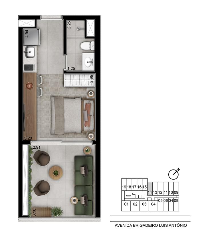 Opção 1 - Studio - DUO LIFESTYLE BY HELBOR