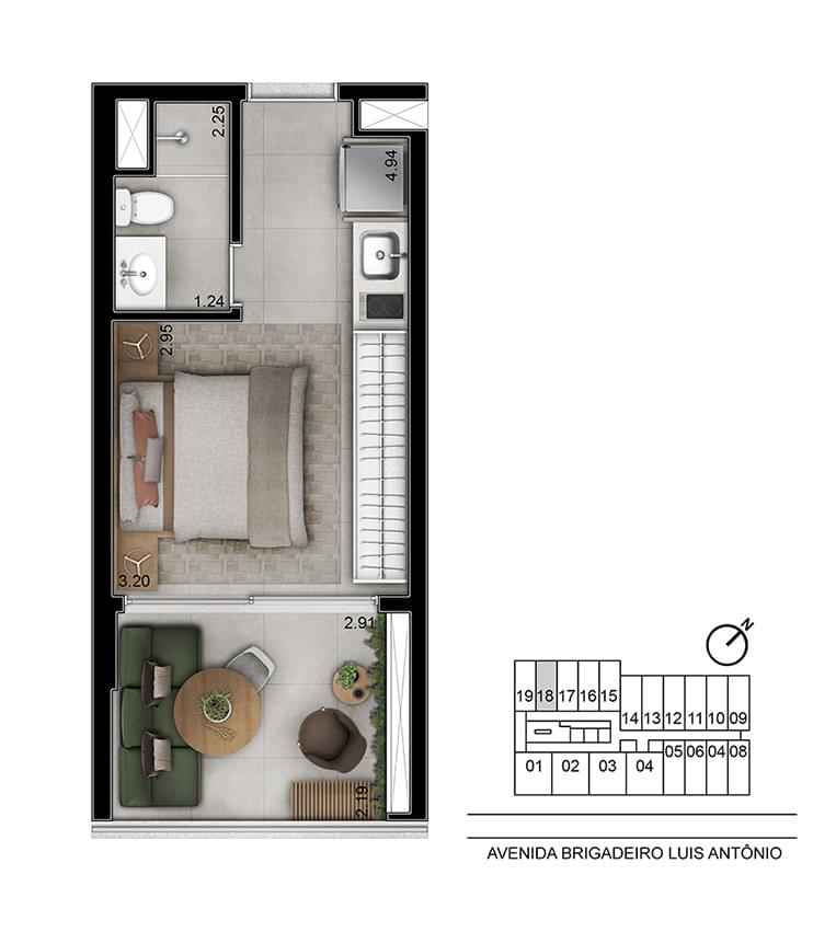 Opção 2 - Studio - DUO LIFESTYLE BY HELBOR