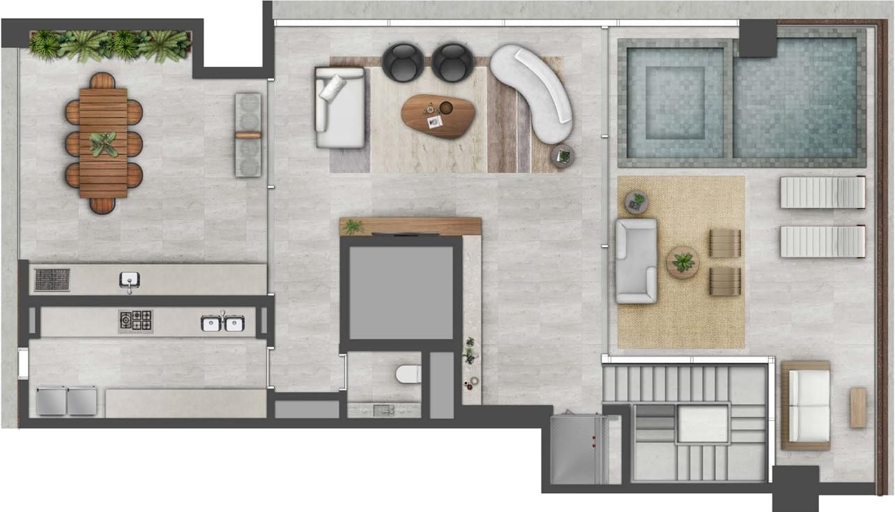 ASTÉRI Vila Nova Conceição - Planta Duplex com 4 Suítes (Pavimento Superior)