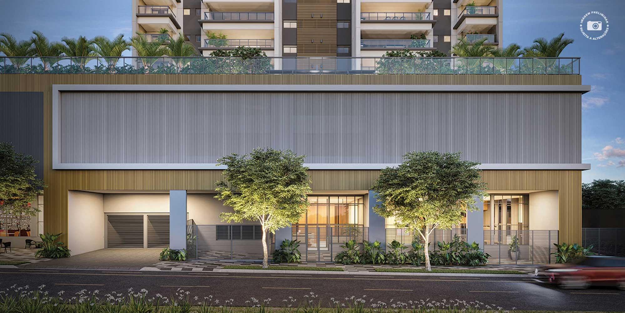 PERSPECTIVA ILUSTRADA DA PORTARIA com PORTE-COCHÈRE - Haute Brooklin by Ez
