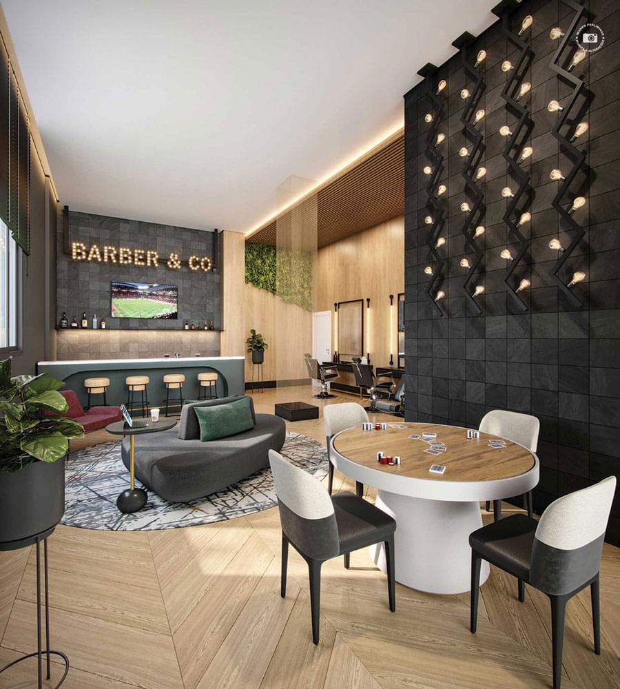 PERSPECTIVA ILUSTRADA DO BARBER SHOP - Haute Brooklin by Ez