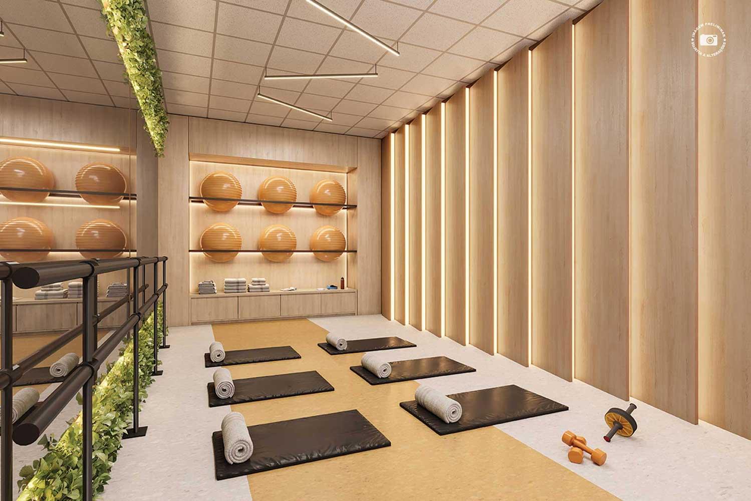 PERSPECTIVA ILUSTRADA DO FITNESS MULTIÚSO - Haute Brooklin by Ez