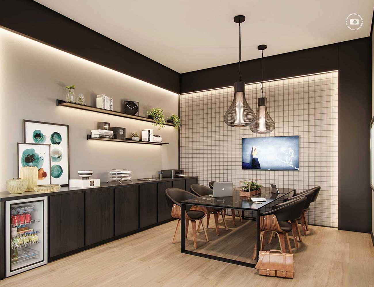 PERSPECTIVA ILUSTRADA DO MEETING ROOM - Haute Brooklin by Ez