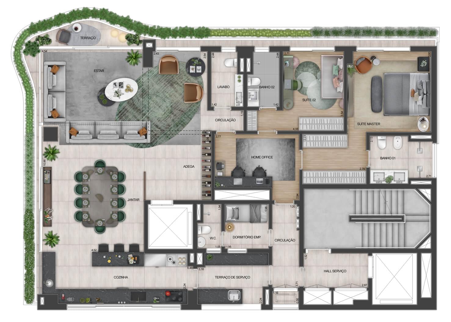 ADDRESS Jardins - Planta Planta Opção 1