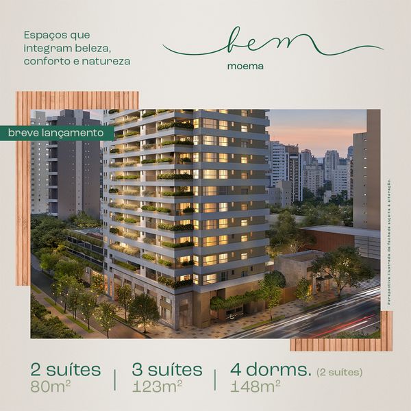 BEM MOEMA - Aptos de 148 m² 123 m² 80 m²