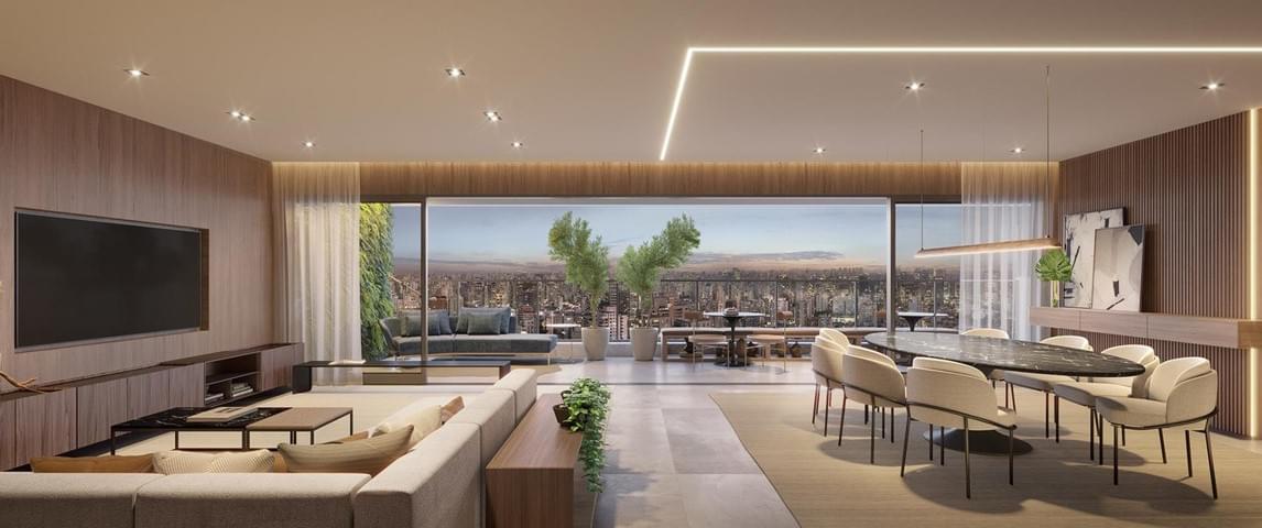 Apartamento de 207m² - Living do METROPOLITAN Vila Nova by Helbor