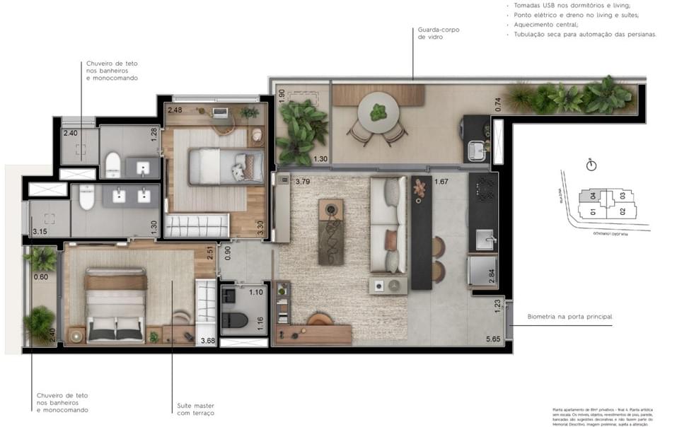 Metropolitan Vila Nova by Helbor - Planta Apartamento de 81m²