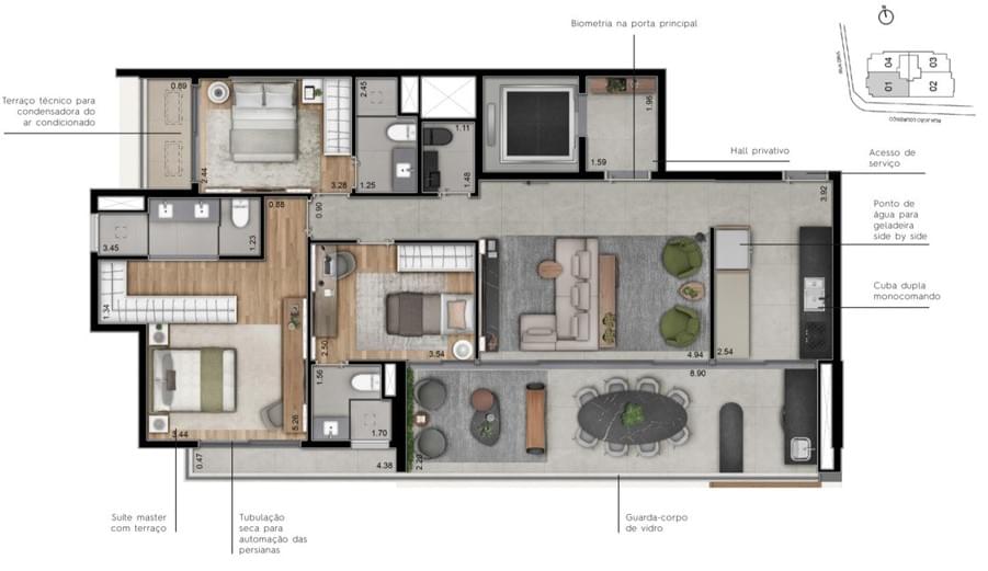 Metropolitan Vila Nova by Helbor - Planta Apartamento de 126m²