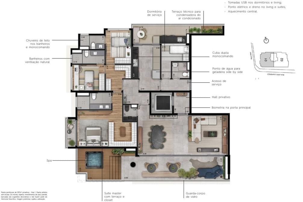 Metropolitan Vila Nova by Helbor - Planta Apartamento de 207m²