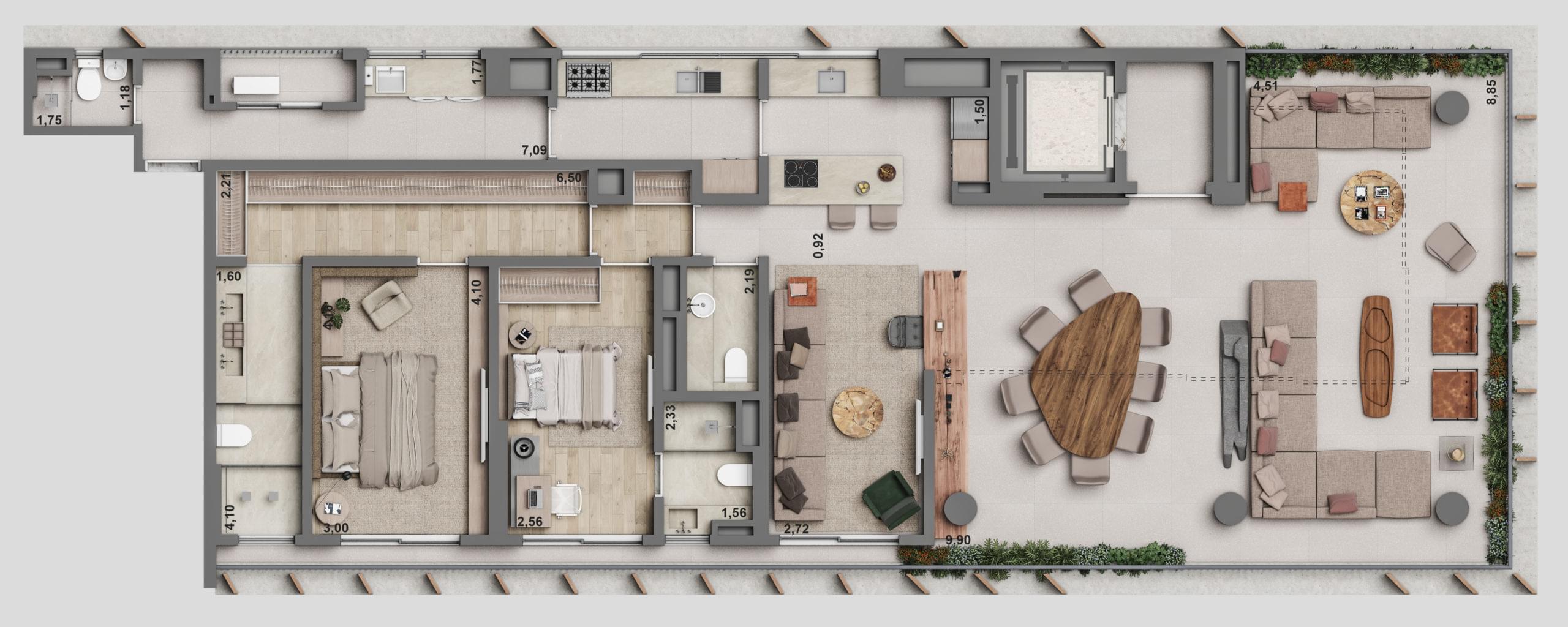 BIOMA Itaim - Planta Opção Apartamento 209m²