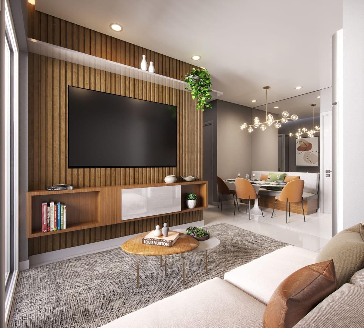 Living do Apartamento de 40m² com 2 Dormitórios - ORIGEM Guilhermina