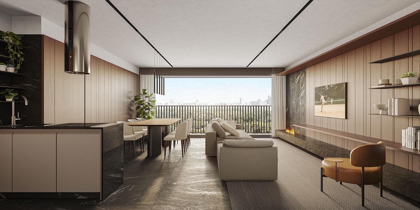 Living do Apartamento de 67m² com 1 Suíte - AUGUSTA Jardins