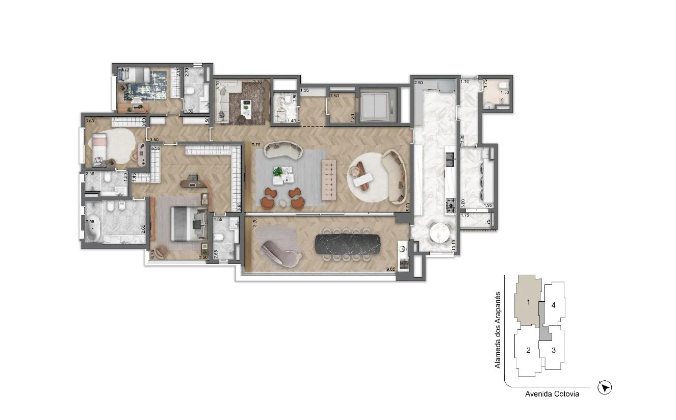 Lis Moema - Planta Planta 254 m²