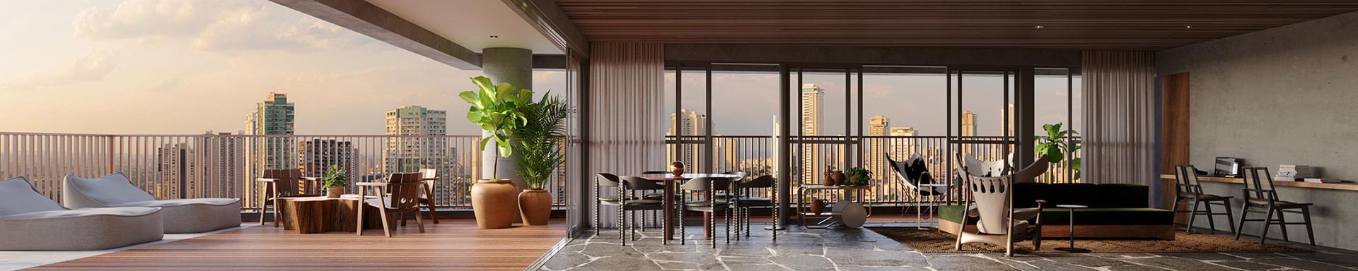 Opção 4 - Living do Apartamento de 180m² com 1 Suíte - PRADO Paulista