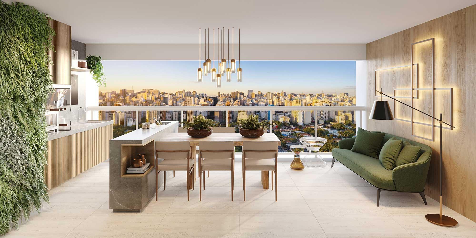 Terraço do Apartamento de 105m² - EAST BLUE Residences Tatuapé