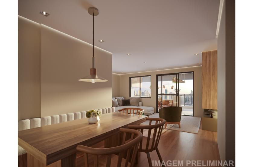 Living Ampliado do Apartamento de 97m² - VISTA Tatuapé Boulevard