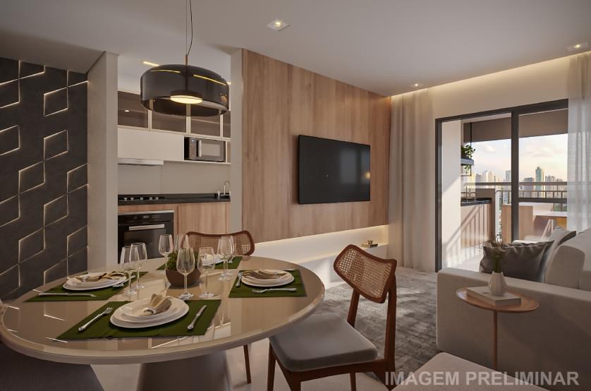 Living do Apartamento de 69m² - VISTA Tatuapé Boulevard