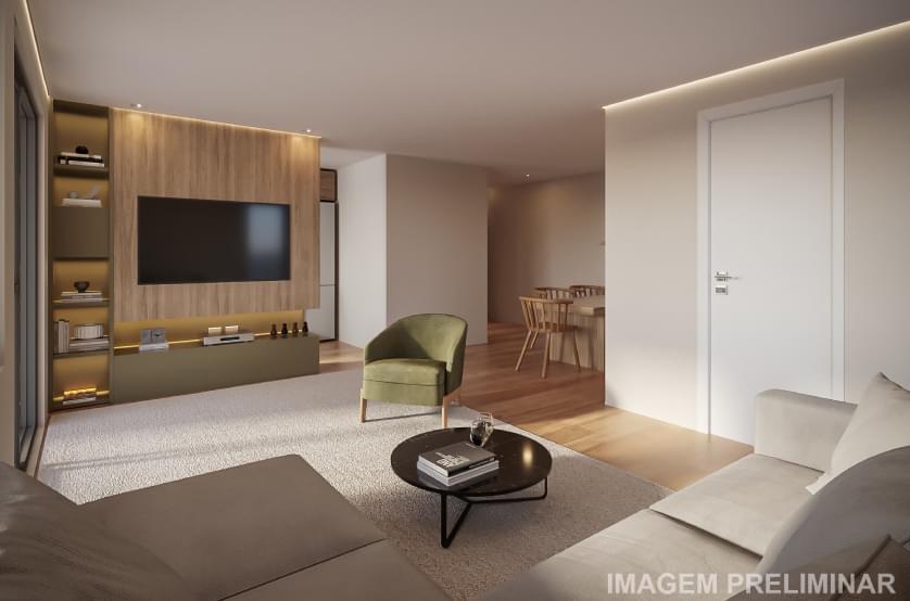 Living do Apartamento de 97m² - VISTA Tatuapé Boulevard