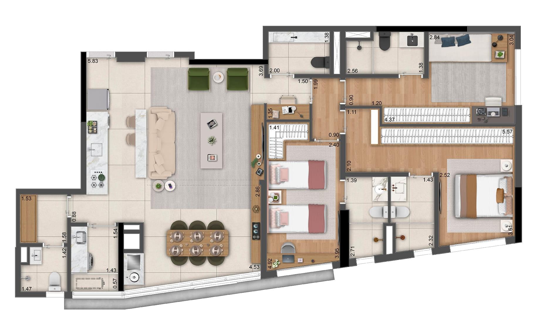 MONOGRAM Moema → Apartamento Moema | 121 m² | 3 Suítes