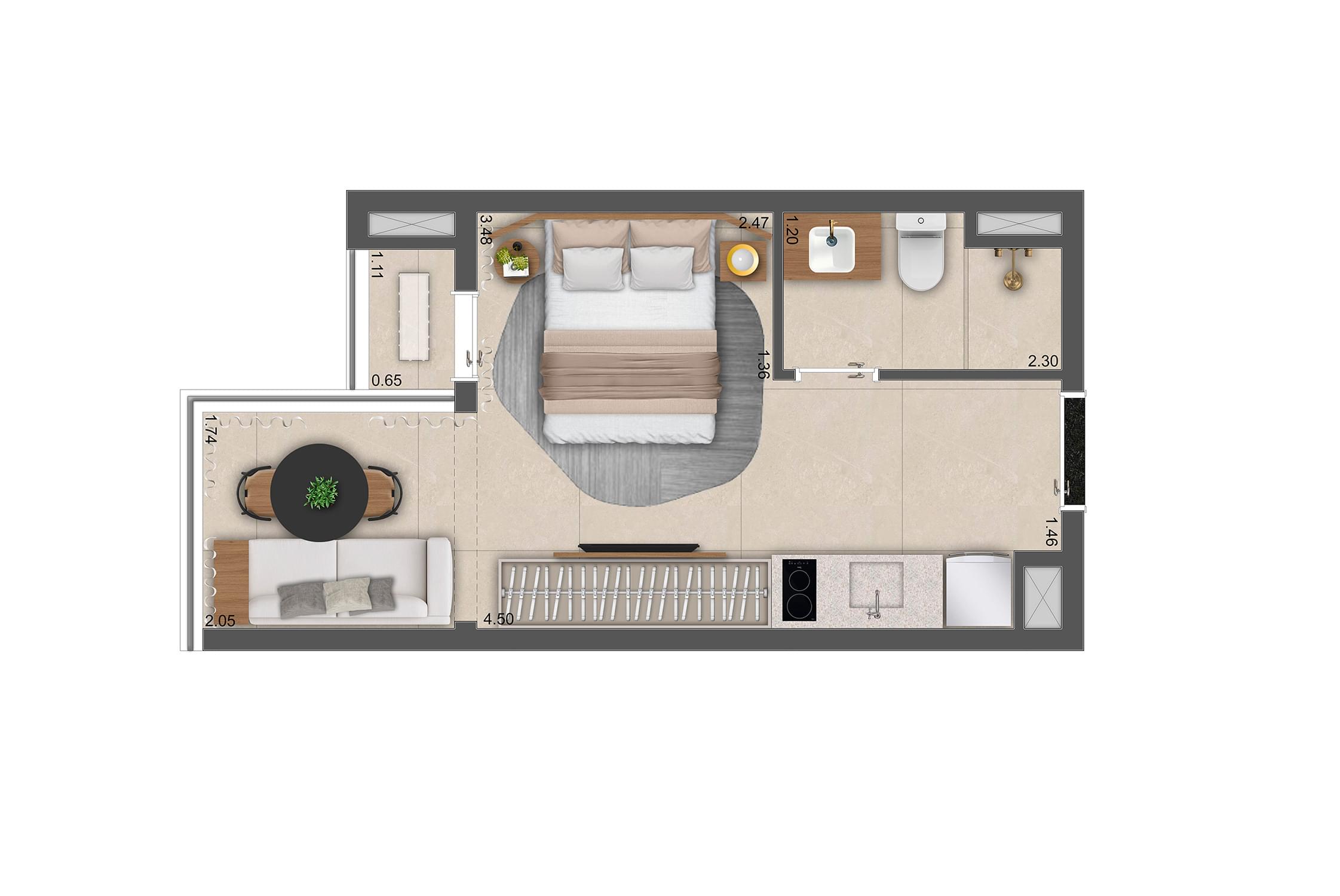 Essência Brasileira by Haus Mitre - Planta Planta de 25 m² 