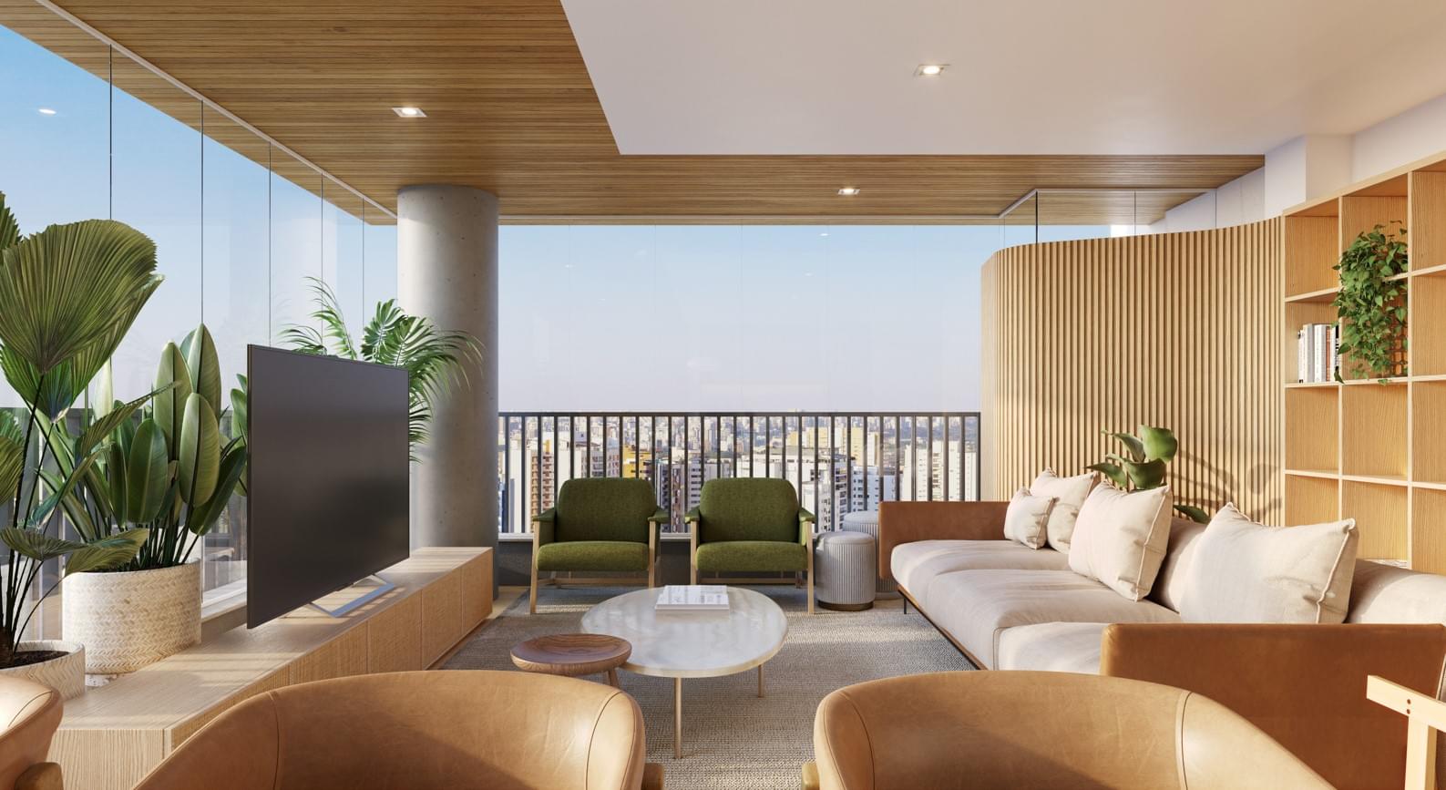 Terraço do Apartamento Decorado de 81m² - IRÍS Estação Madalena