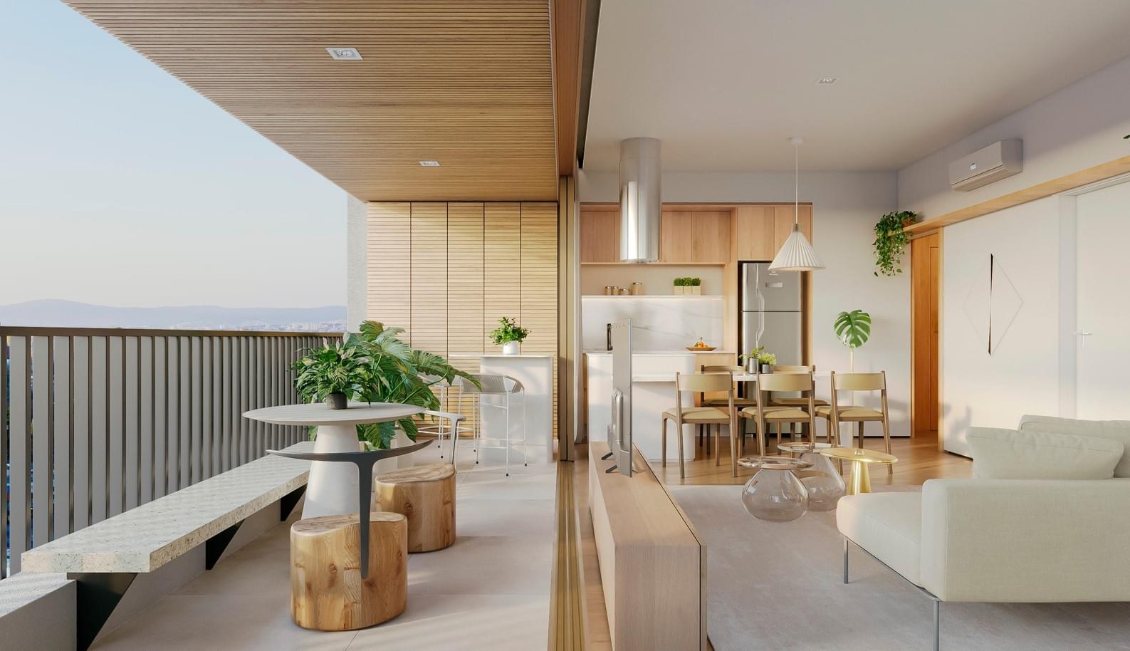 Terraço do Apartamento de 81m² - IRÍS Estação Madalena