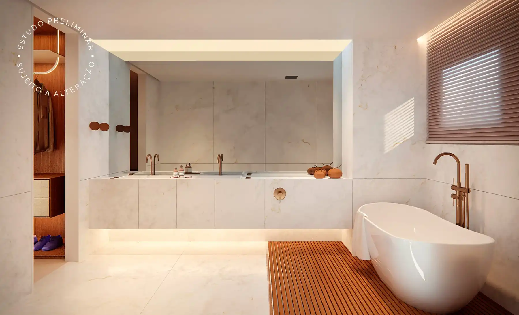 Banheiro Suíte Master do Apartamento Opção 1 - ELEVA Harmonia