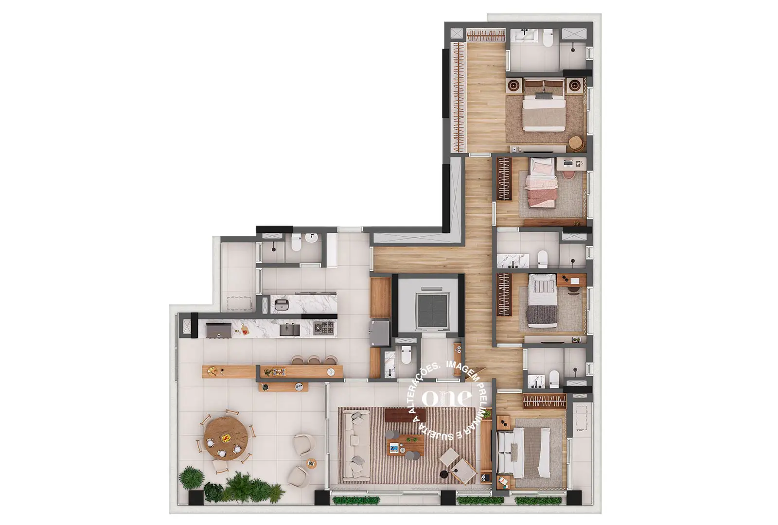 LIZZ 177 Jardins - Planta de 182m²