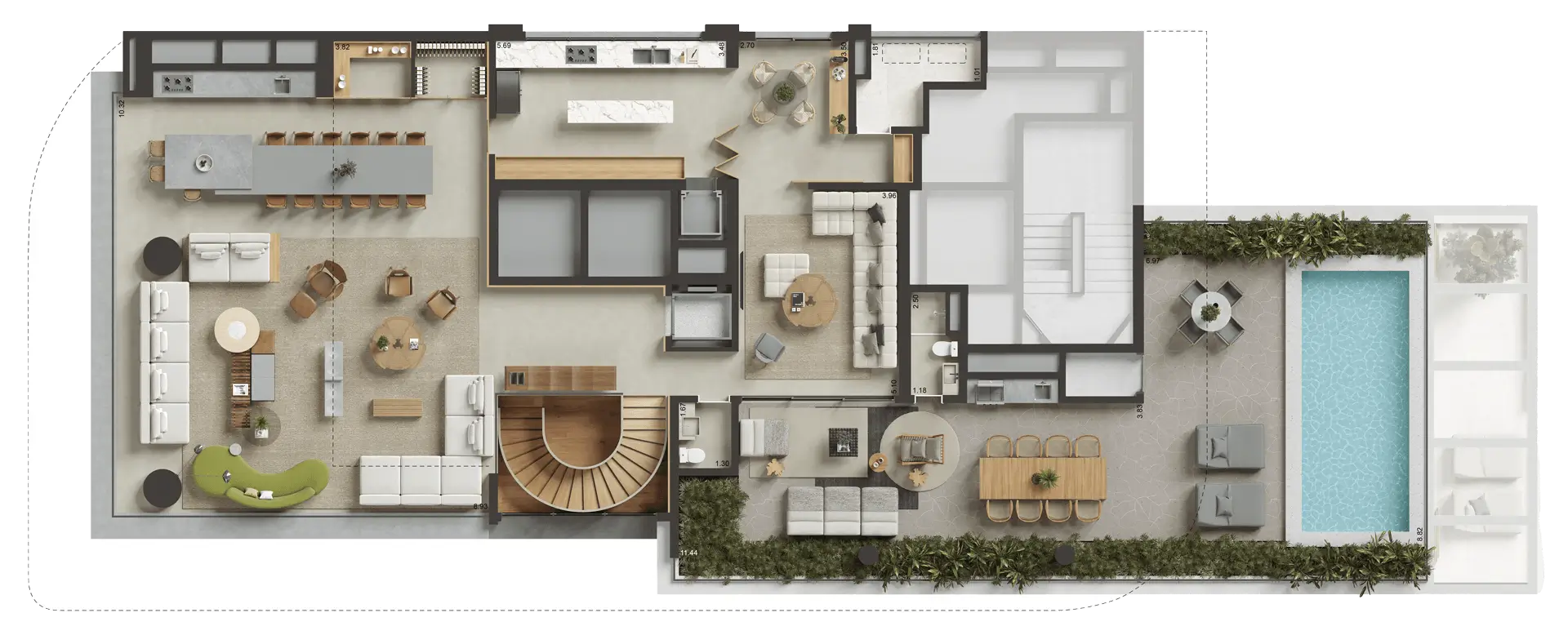 Planta do Duplex de 688m² (Superior) - BEATRIZ Alto de Pinheiros