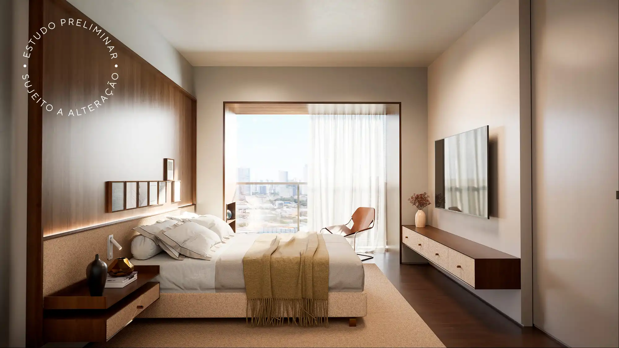 Suíte do Apartamento Opção 1 - ELEVA Harmonia