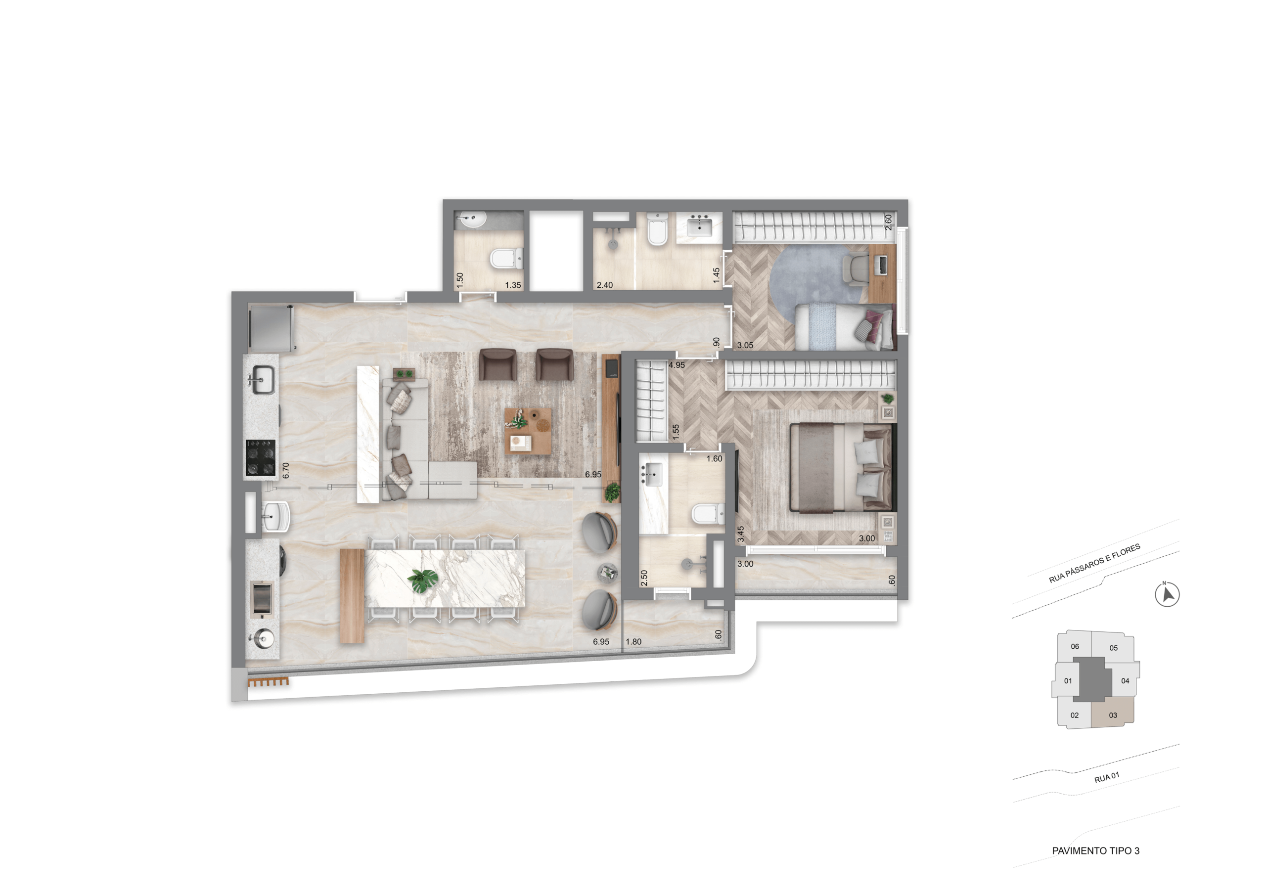 Escape Éden Cyrela - Planta Planta Opção de 94m²