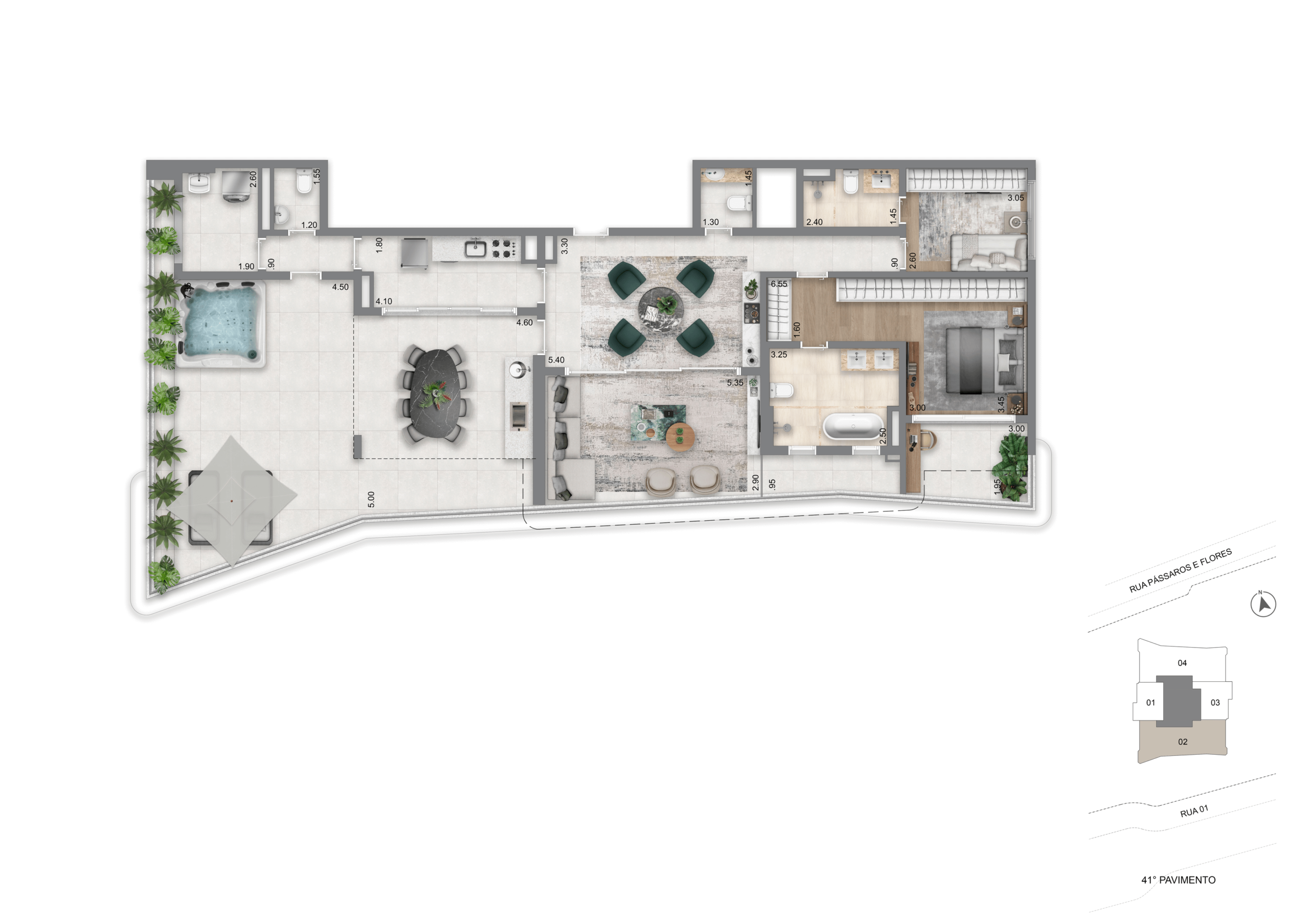 Escape Éden Cyrela - Planta Planta Padrão de 183m²