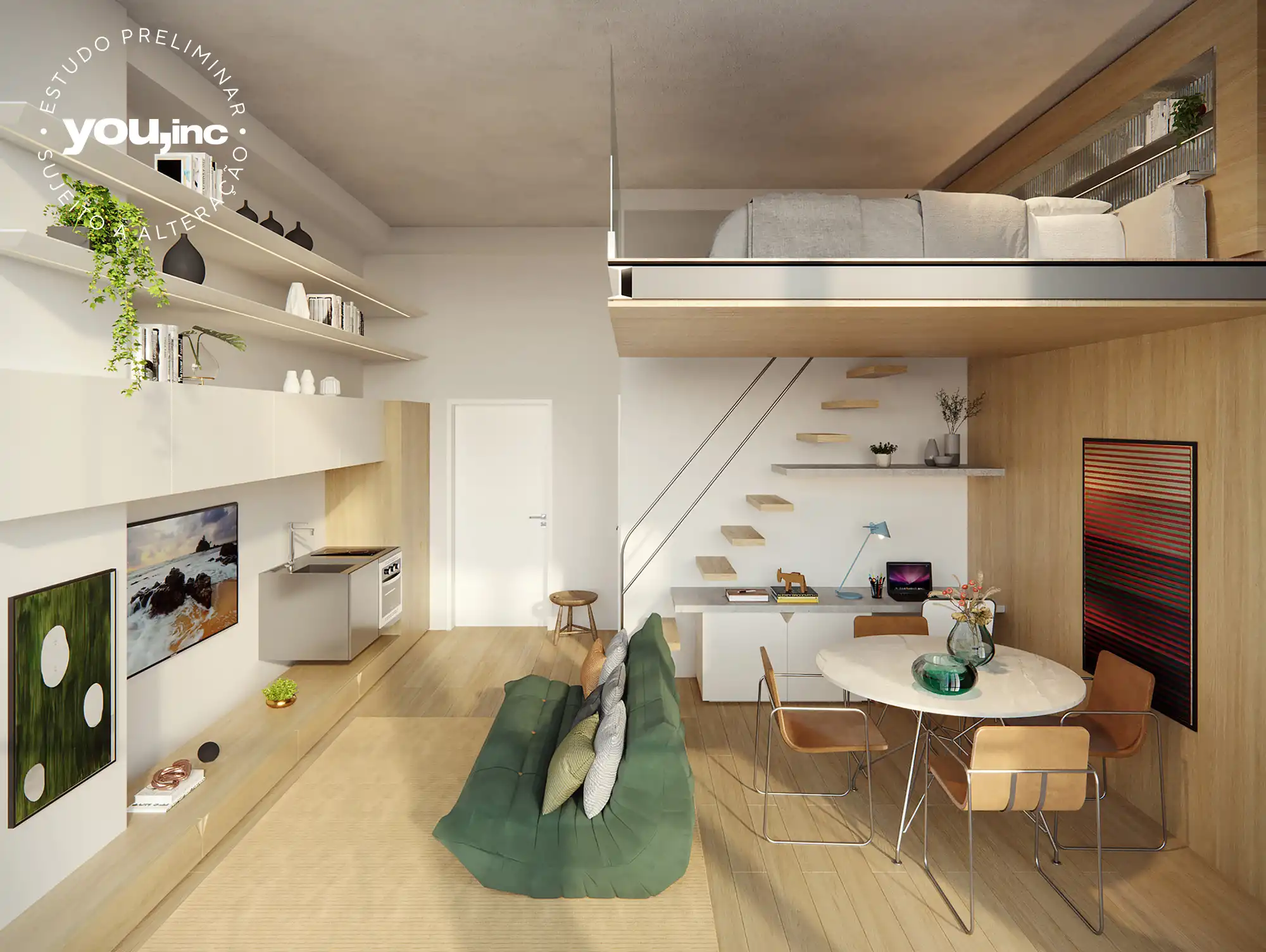 1 dorm.+ com pé direito de 3,70m - BARÔ Higienópolis
